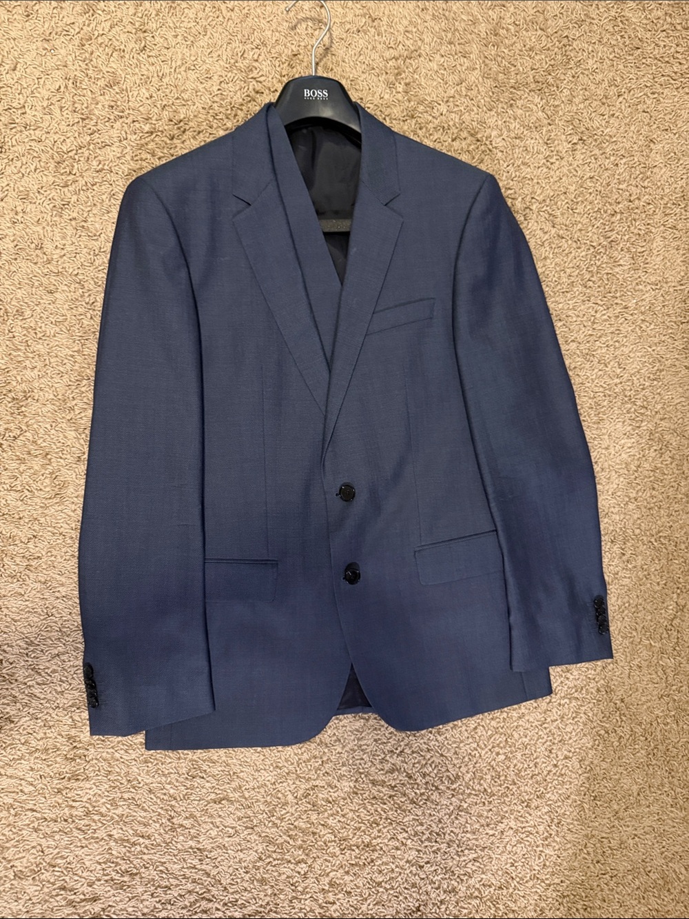 Boss Men's Navy Suit Jacket / Vest Set 38R
